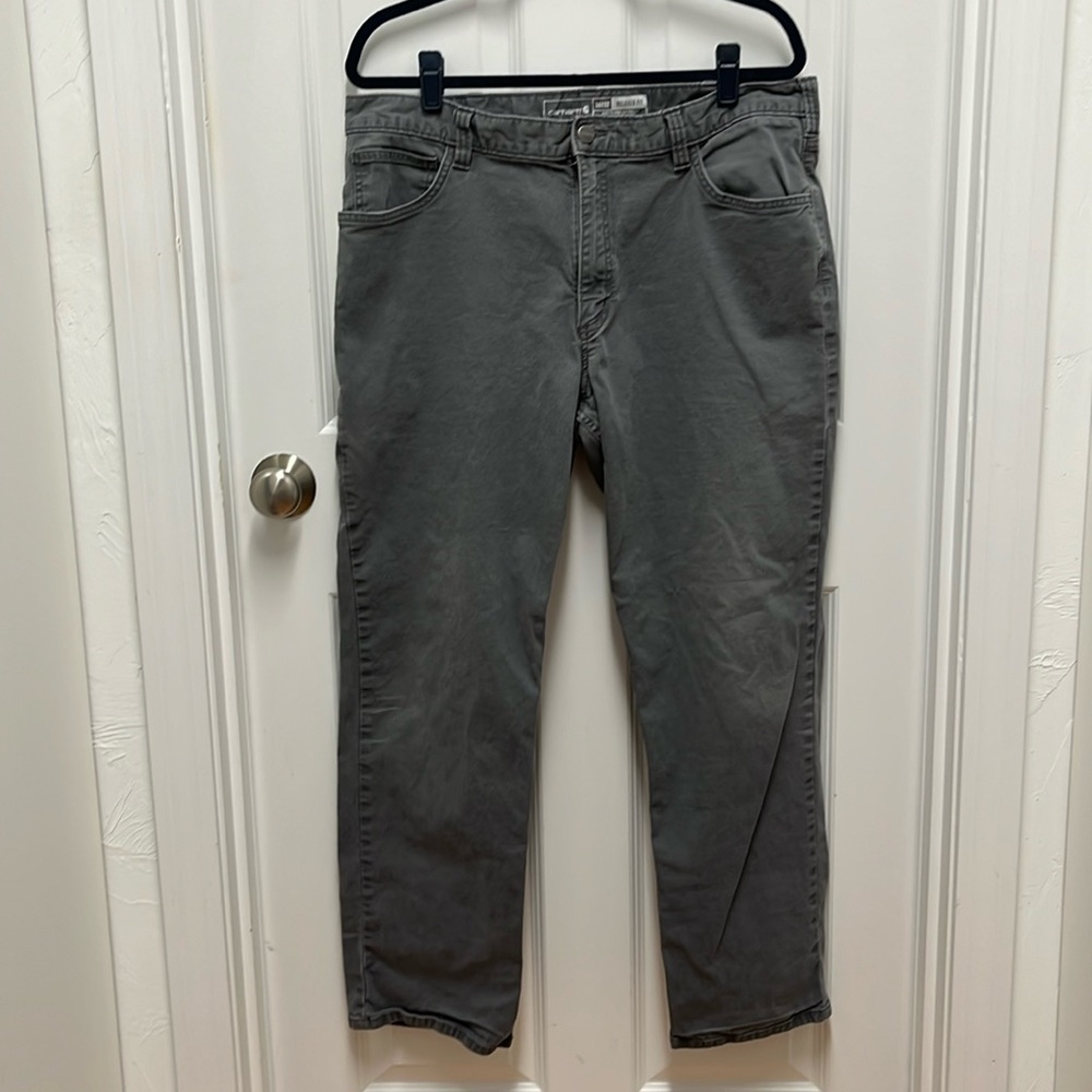 Carhartt Men's Grey Relaxed Fit Trousers - 38 x 32‎